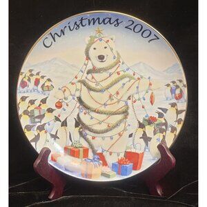Avon Porcelain Collector's Plate "Sharing the Holidays with Friends"